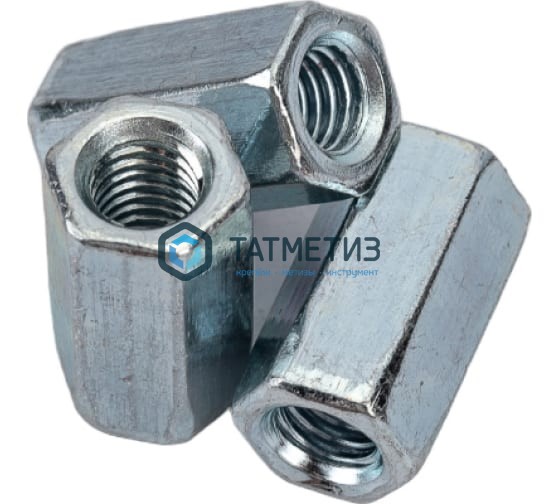 Гайка соединительная DIN 6334, оц М14  (300 шт/уп) КК -  магазин крепежа «ТАТМЕТИЗ»