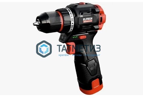 Дрель-шуруповерт 20 В, CD 20SL2 бщет, 60 Нм, 2х2.0Ач, ELP, БЗП-13мм, кейс, ELITECH -  магазин крепежа «ТАТМЕТИЗ»