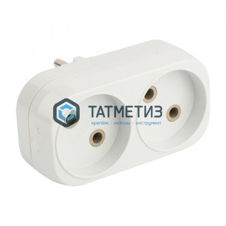 Тройник на 2 гнезда без заземления 6А Универсал Тройник на 2 гнезда без заземления 6А Универсал