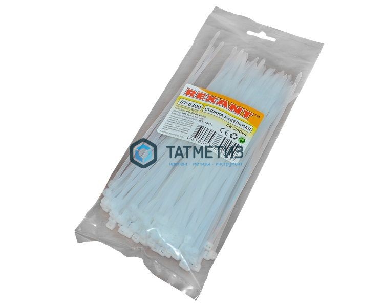 Хомут-стяжка нейлон  200 х 7,6  (100 шт/уп)  REXANT -  магазин «ТАТМЕТИЗ»