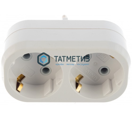 Тройник на 2 гнезда с заземлением 16А Универсал Тройник на 2 гнезда с заземлением 16А Универсал