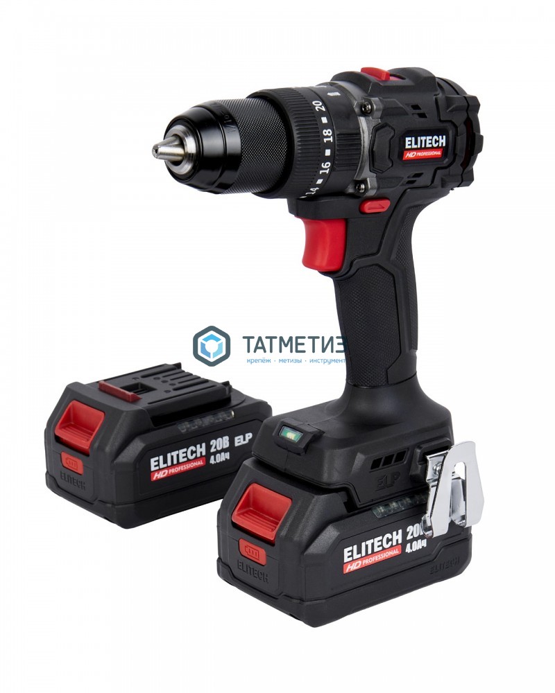 Дрель-шуруповерт 20 В, CD 20ISL2, ударная, бщет, 70 Нм, 2х4.0Ач, ELP, БЗП-13мм, кейс, ELITECH -  магазин крепежа «ТАТМЕТИЗ»