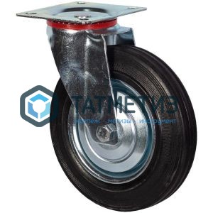 Колесо поворотное c площадкой под 4 болта d 200 мм -  магазин «ТАТМЕТИЗ»