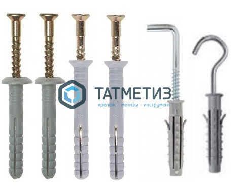 Дюбель-гвоздь 8х 60 потай (1000 шт/уп) ТК | «ТАТМЕТИЗ» Дюбель-гвоздь 8х 60 потай (1000 шт/уп) ТК - магазин крепежа «ТАТМЕТИЗ»