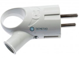 Эл.вилка угловая с/з белая с ушком 16А 250В UNIVersal А112 -  магазин крепежа «ТАТМЕТИЗ»