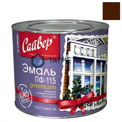 Эмаль ПФ-115  КОРИЧНЕВАЯ  2,0 кг-. /6 Сайвер -  магазин крепежа «ТАТМЕТИЗ»