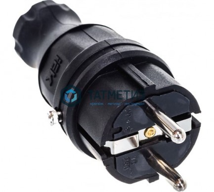 Эл.вилка прямая с/з каучук ОМЕГА IP44 ВБп3-1-0м IEK -  магазин крепежа «ТАТМЕТИЗ»