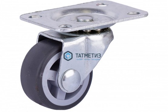 Колесо мебельное поворотное с площадкой 30 мм, TPR, полипропил. обод, втулка скольжения | «ТАТМЕТИЗ» Колесо мебельное поворотное с площадкой 30 мм, TPR, полипропил. обод, втулка скольжения - магазин крепежа «ТАТМЕТИЗ»