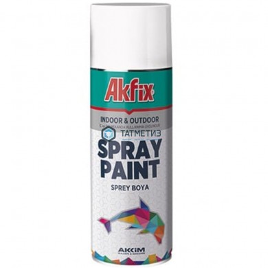 Краска аэроз. БЕЛАЯ  матов. RAL9003 400Ml Gw.300Gr (6) Akfix -  магазин крепежа «ТАТМЕТИЗ»