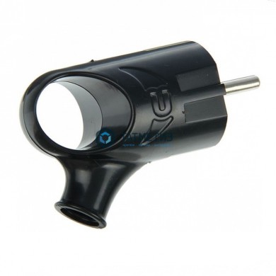 Эл.вилка угловая с/з черн. с ушком 16А 250В UNIVersal А0112 -  магазин крепежа «ТАТМЕТИЗ»