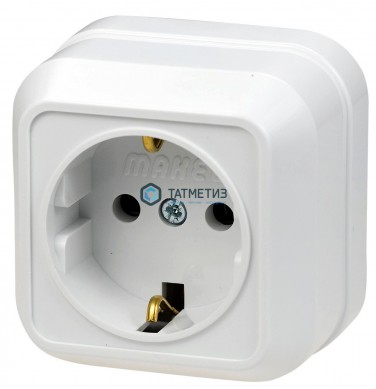 Розетка 1-м ОП с/з квадр. бел. MAKEL 45108 | «ТАТМЕТИЗ» Розетка 1-м ОП с/з квадр. бел. MAKEL 45108 - магазин крепежа «ТАТМЕТИЗ»