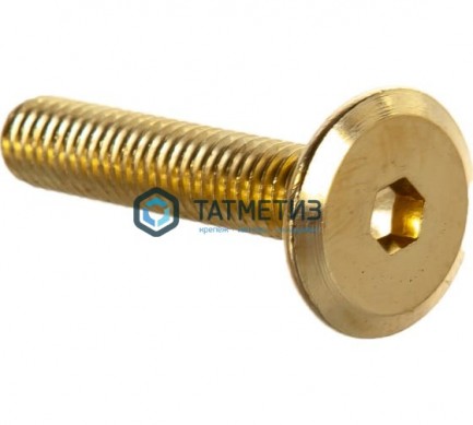 Винт с плоской головкой и внутр 6-гр, оц 6х 70 желтый цинк | «ТАТМЕТИЗ» Винт с плоской головкой и внутр 6-гр, оц 6х 70 желтый цинк - магазин крепежа «ТАТМЕТИЗ»
