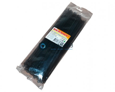 Хомут-стяжка нейлон  300 х 3,6  (100 шт/уп)  REXANT черный -  магазин крепежа «ТАТМЕТИЗ»