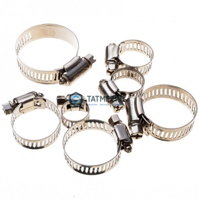 Хомут червячный нержавеющий 110-130 мм накатная лента 12мм ЗУБР Профессионал (50 шт/уп) -  магазин крепежа «ТАТМЕТИЗ»