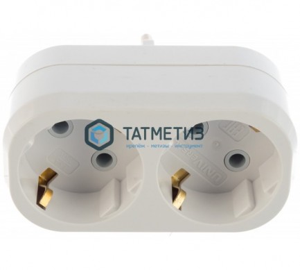Тройник на 2 гнезда с заземлением 16А Универсал | «ТАТМЕТИЗ» Тройник на 2 гнезда с заземлением 16А Универсал - магазин крепежа «ТАТМЕТИЗ»