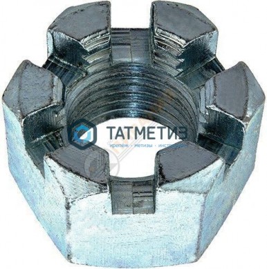Гайка корончатая DIN 935, исп.1, оц М16 | «ТАТМЕТИЗ» Гайка корончатая DIN 935, исп.1, оц М16 - магазин крепежа «ТАТМЕТИЗ»
