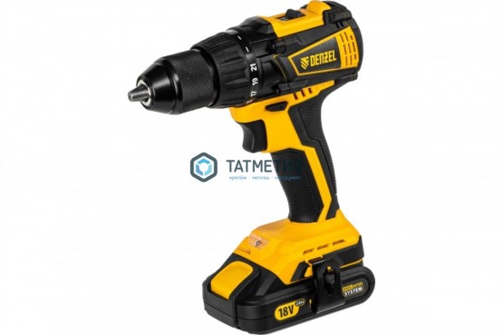 Дрель-шуруповерт аккумуляторная CDL-IB-18-02, Li-Ion, 18 В, 1,5 Ач, 2 акк.// Denzel | «ТАТМЕТИЗ» Дрель-шуруповерт аккумуляторная CDL-IB-18-02, Li-Ion, 18 В, 1,5 Ач, 2 акк.// Denzel - магазин крепежа «ТАТМЕТИЗ»