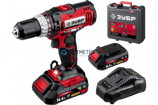 Дрель-шуруповерт, 14.4 В, 1,3 А/ч, Li-Ion, 2-х скор., 10мм, 0-400/0-1400об/мин, 2 АКБ, БЗУ, ЗУБР | «ТАТМЕТИЗ» Дрель-шуруповерт, 14.4 В, 1,3 А/ч, Li-Ion, 2-х скор., 10мм, 0-400/0-1400об/мин, 2 АКБ, БЗУ, ЗУБР - магазин крепежа «ТАТМЕТИЗ»