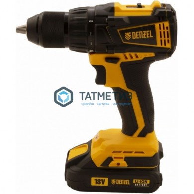 Дрель-шуруповерт аккумуляторная бесщет. BLDL-18-02 Li-Ion, 18 В, 2 акк.// Denzel -  магазин крепежа «ТАТМЕТИЗ»