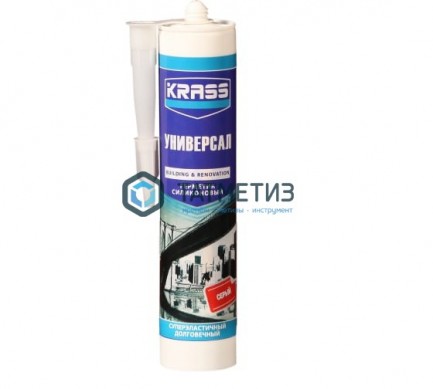 Герметик силиконовый KRASS универсальный СЕРЫЙ 300 ml./12 -  магазин крепежа «ТАТМЕТИЗ»
