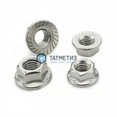 Гайка  М10 DIN 6923 А2-70 с фланцем -  магазин крепежа «ТАТМЕТИЗ»