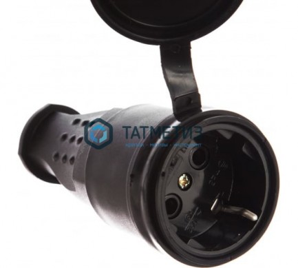 Разъем штепсельный с/з каучук 16А 250В IP44 (еврослот) -  магазин крепежа «ТАТМЕТИЗ»