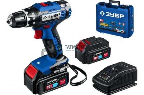 Дрель-шуруповерт 20 В, 2 АКБ (4Ач), в кейсе, ЗУБР Профессионал -  магазин крепежа «ТАТМЕТИЗ»