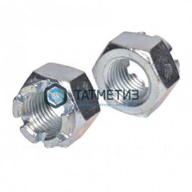 Гайка корончатая DIN 935, исп.2, оц М12 | «ТАТМЕТИЗ» Гайка корончатая DIN 935, исп.2, оц М12 - магазин крепежа «ТАТМЕТИЗ»