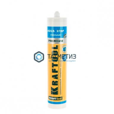 Герметик KRAFTOOL KRAFTSeal GX107 "AQUA STOP" силиконовый стекольный, ЧЕРНЫЙ, 300мл -  магазин «ТАТМЕТИЗ»