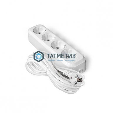 Удлинитель бытовой 4х5м с/з, 13А, ПВС 3х1,0, АВС-пластик Universal E-304 -  магазин крепежа «ТАТМЕТИЗ»