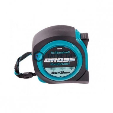 Рулетка Komfortabel, 10 м х 25 мм, обрезиненный корпус// Gross -  магазин крепежа «ТАТМЕТИЗ»