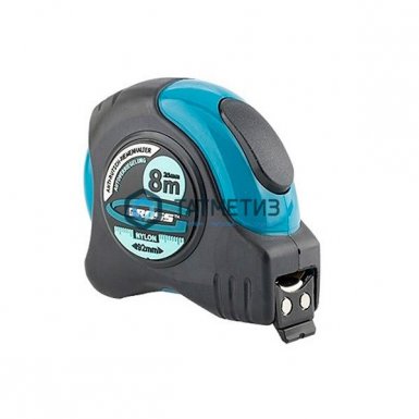 Рулетка "Schlagfest", 5 м x 19 мм, магн. обрез зацеп, двухст. шкала, нейлон покр. автоматич// Gross -  магазин крепежа «ТАТМЕТИЗ»