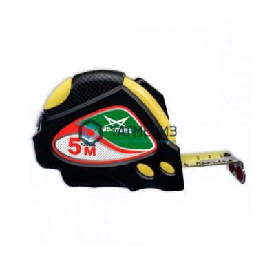Рулетка MD-STARS 7, 5 м х 25 мм, прорезин корп, магн крюк, автостоп, 2 фикс ленты, поясное креп -  магазин крепежа «ТАТМЕТИЗ»