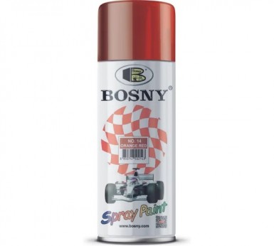 Краска аэроз. BOSNY 520 мл. №014  ОРАНЖЕВО-КРАСНАЯ -  магазин «ТАТМЕТИЗ»