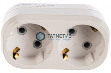 Тройник на 2 гнезда с заземлением 16А Универсал -  магазин крепежа «ТАТМЕТИЗ»
