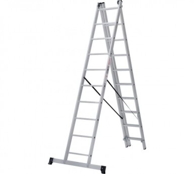 Лестница, 3 х 9 ступеней, алюминиевая, трехсекционная  Новая высота серия NV100 -  магазин крепежа «ТАТМЕТИЗ»
