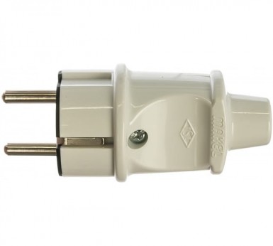 Эл.вилка с з бел.MAKEL 10002 -  магазин крепежа «ТАТМЕТИЗ»