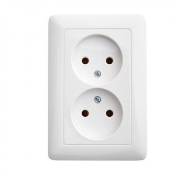 Розетка 2-м СП Хит 16А 250В без заземл. бел. SchE PS16-235B -  магазин крепежа «ТАТМЕТИЗ»