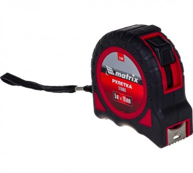 Рулетка Strong, 5 м х 19 мм, обрезиненный корпус MATRIX -  магазин крепежа «ТАТМЕТИЗ»