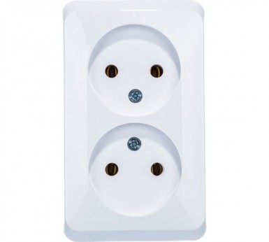 Розетка 2-м ОП Этюд 16А без заземл. бел. SchE PA16-005B -  магазин крепежа «ТАТМЕТИЗ»
