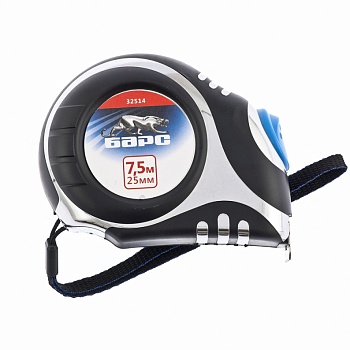 Рулетка Платинум, 7, 5 м х 25 мм, утолщенное полотно, автоматическая фиксация БАРС -  магазин крепежа «ТАТМЕТИЗ»
