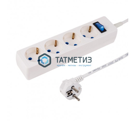 Сетевой фильтр 4 гнезда 1.5м, 3х0, 75мм², с з STANDART белый PROCONNECT Сетевой фильтр 4 гнезда 1.5м, 3х0, 75мм², с з STANDART белый PROCONNECT