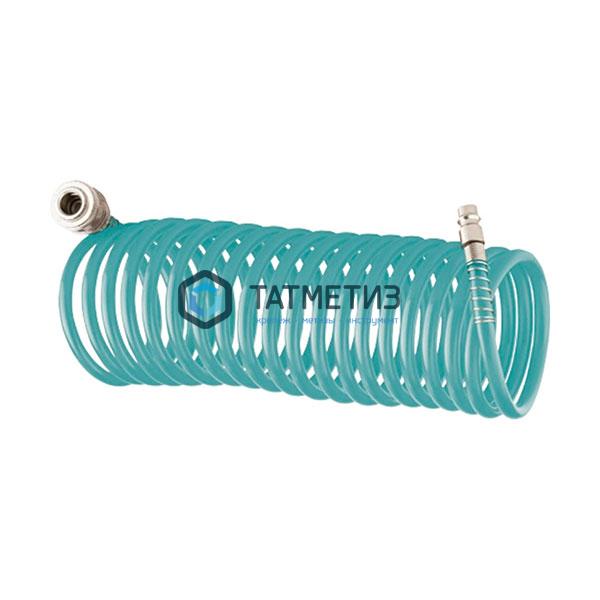 Полиуретановый спиральный шланг профессиональный BASF, 10 м, с быстросъемными соединениями // Stels Полиуретановый спиральный шланг профессиональный BASF, 10 м, с быстросъемными соединениями // Stels