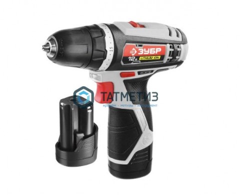 Дрель-шуруповерт ЗУБР "МАСТЕР", 12В, 1.5 А ч, Li-Ion, 2-х скор, 10мм, 0-360 0-1400об мин, 2 АКБ, БЗУ | «ТАТМЕТИЗ» Дрель-шуруповерт ЗУБР "МАСТЕР", 12В, 1.5 А ч, Li-Ion, 2-х скор, 10мм, 0-360 0-1400об мин, 2 АКБ, БЗУ - магазин крепежа «ТАТМЕТИЗ»