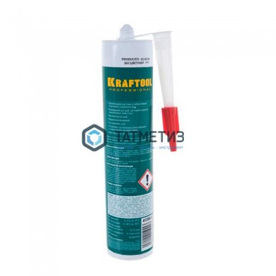 Герметик KRAFTOOL KRAFTSeal GX107 "AQUA STOP" силиконовый стекольный, ПРОЗРАЧНЫЙ, 300мл -  магазин крепежа «ТАТМЕТИЗ»