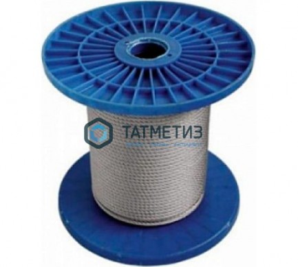 Трос стальной оц. 1,5 мм DIN 3055 (250 м/бух) КК / R | «ТАТМЕТИЗ» Трос стальной оц. 1,5 мм DIN 3055 (250 м/бух) КК / R - магазин крепежа «ТАТМЕТИЗ»