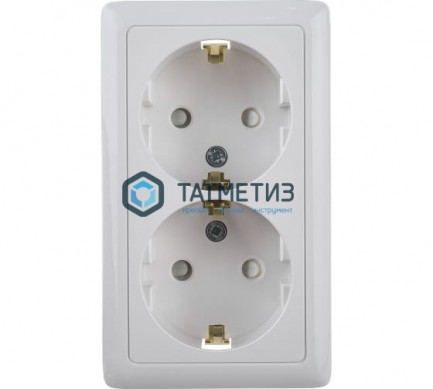 Розетка 2-м ОП с з квадр. бел. ХИТ 16-А -  магазин крепежа «ТАТМЕТИЗ»