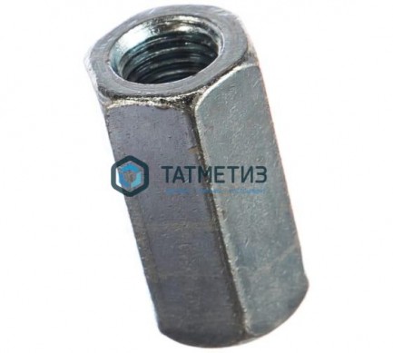 Гайка соединительная DIN 6334, оц М16 (210 шт/уп) КК | «ТАТМЕТИЗ» Гайка соединительная DIN 6334, оц М16 (210 шт/уп) КК - магазин крепежа «ТАТМЕТИЗ»