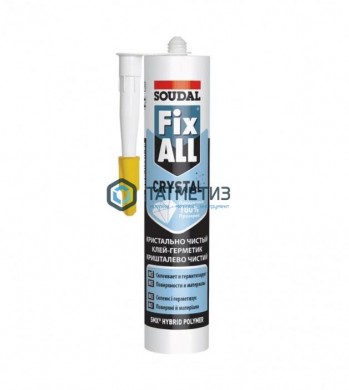 Клей-герметик FixALL Crystal прозрачный на основе MS POLYMER  290 мл / 12  SOUDAL -  магазин крепежа «ТАТМЕТИЗ»